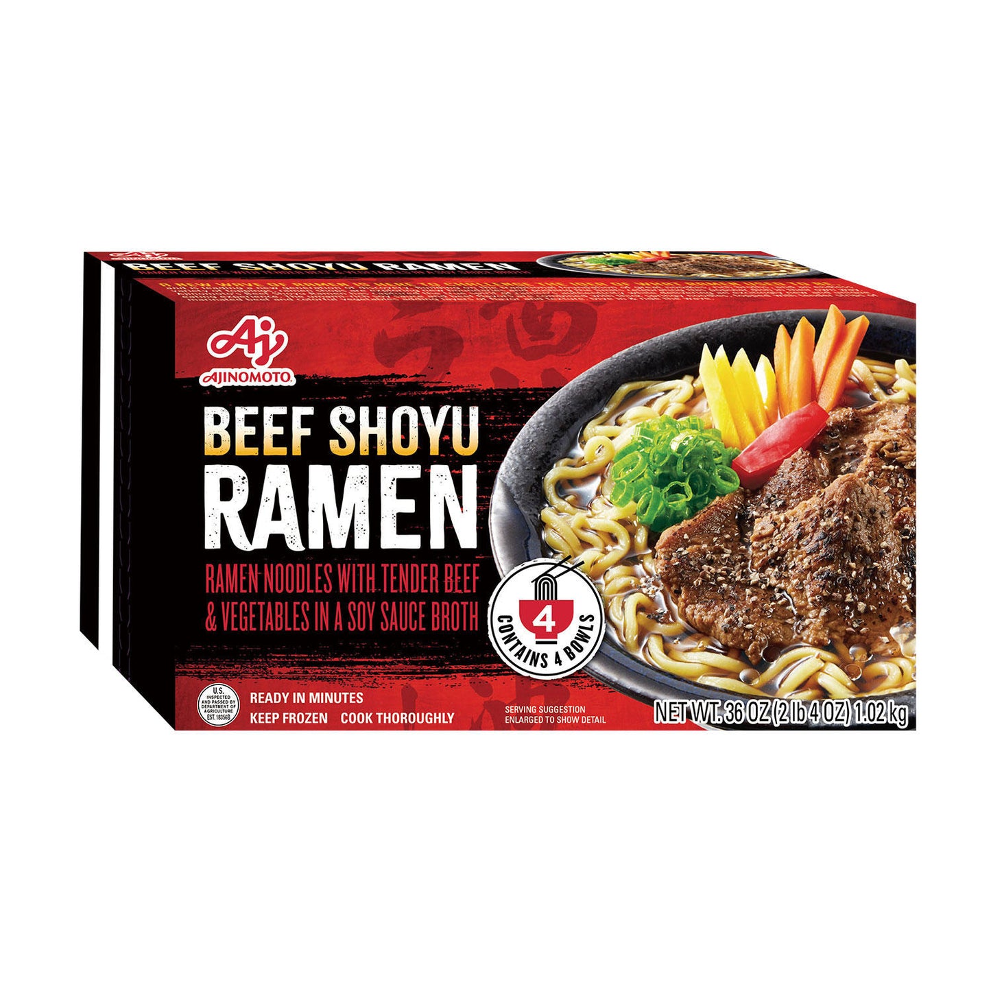 Ajinomoto Beef Shoyu Ramen Bowls, Frozen (9 oz. bowls, 4 ct.)