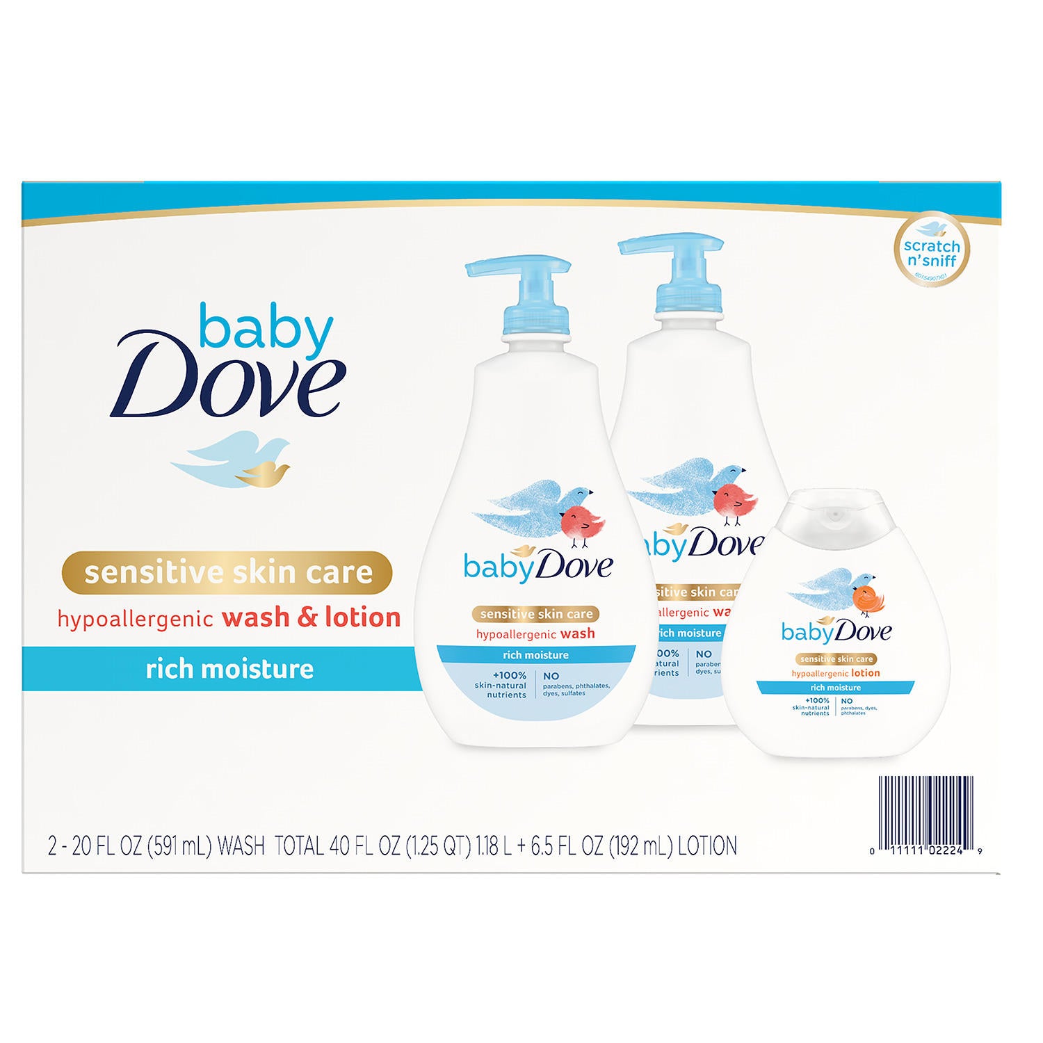 Baby Dove Wash and Lotion (2 - 20 fl. oz. & 1 - 6.5 fl. oz.)