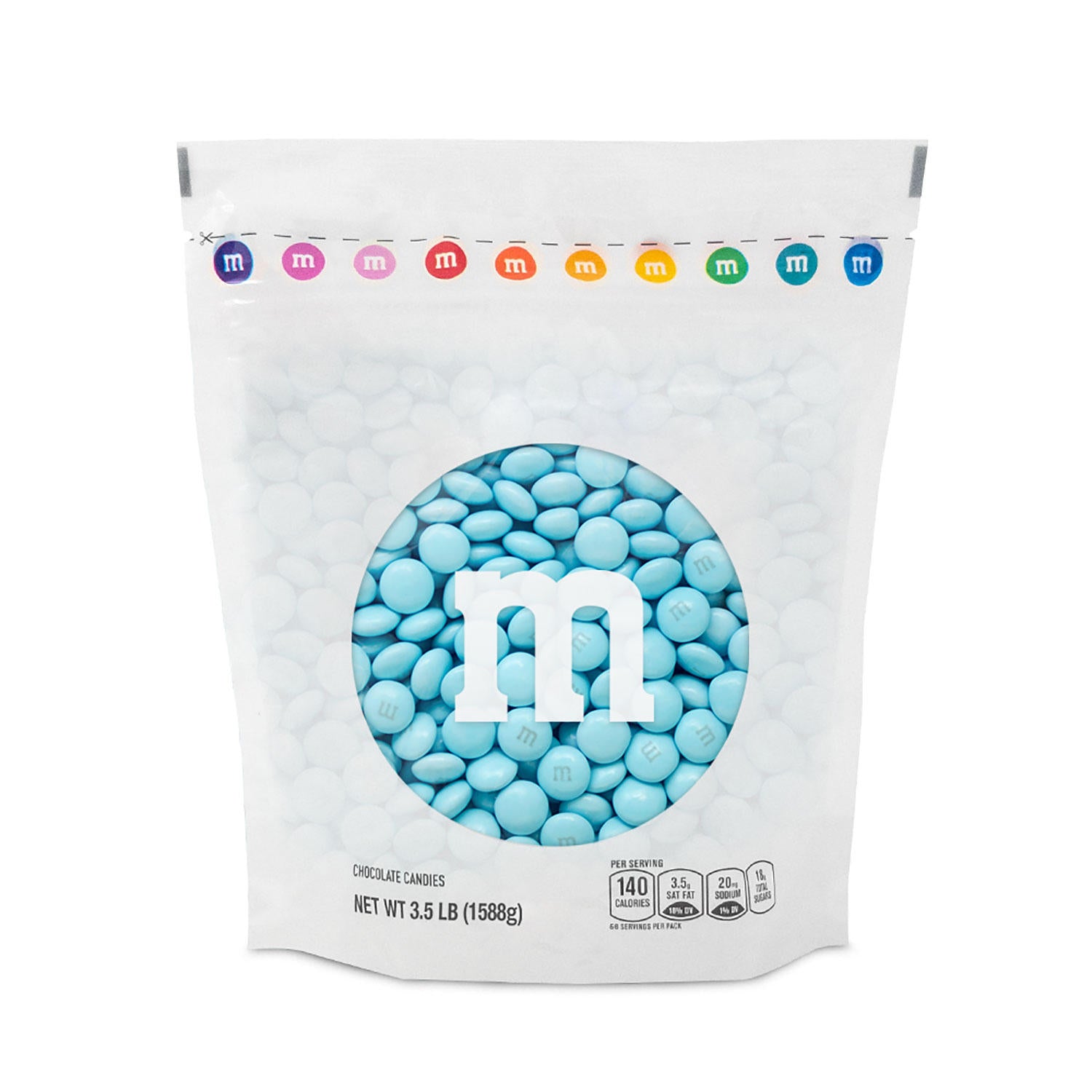 M&M’S Milk Chocolate Light Blue Bulk Candy in Resealable Pack (3.5 lbs.)