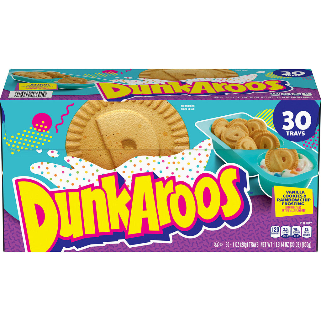 Dunkaroos Vanilla Cookies and Vanilla Frosting, Rainbow Sprinkles (30 ct.)
