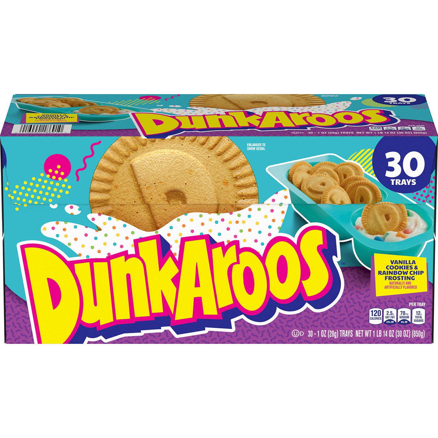 Dunkaroos Vanilla Cookies and Vanilla Frosting, Rainbow Sprinkles (30 ct.)