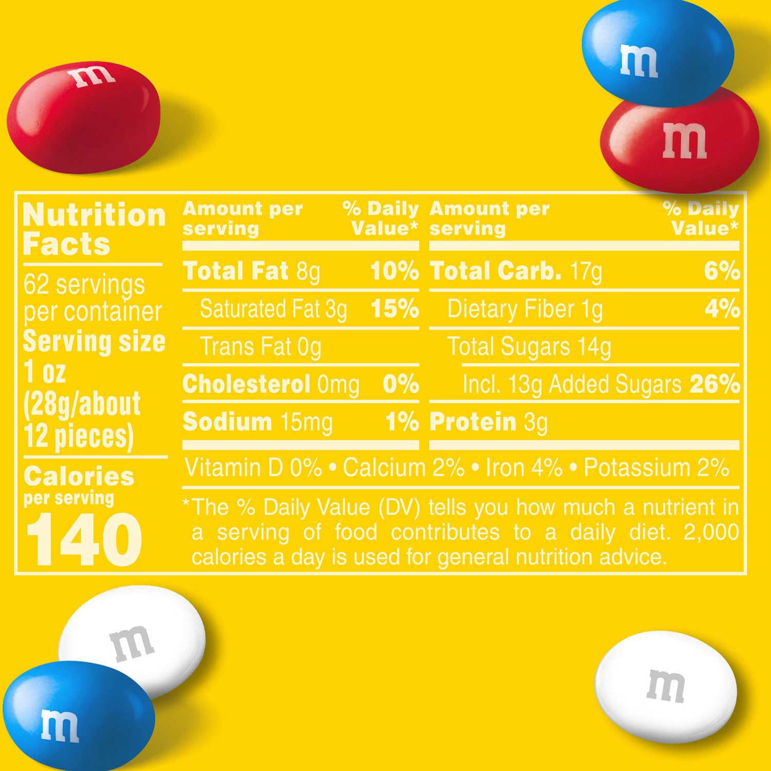 M&M'S Peanut Red, White and Blue Milk Chocolate Bulk Candy Jar (62 oz.)