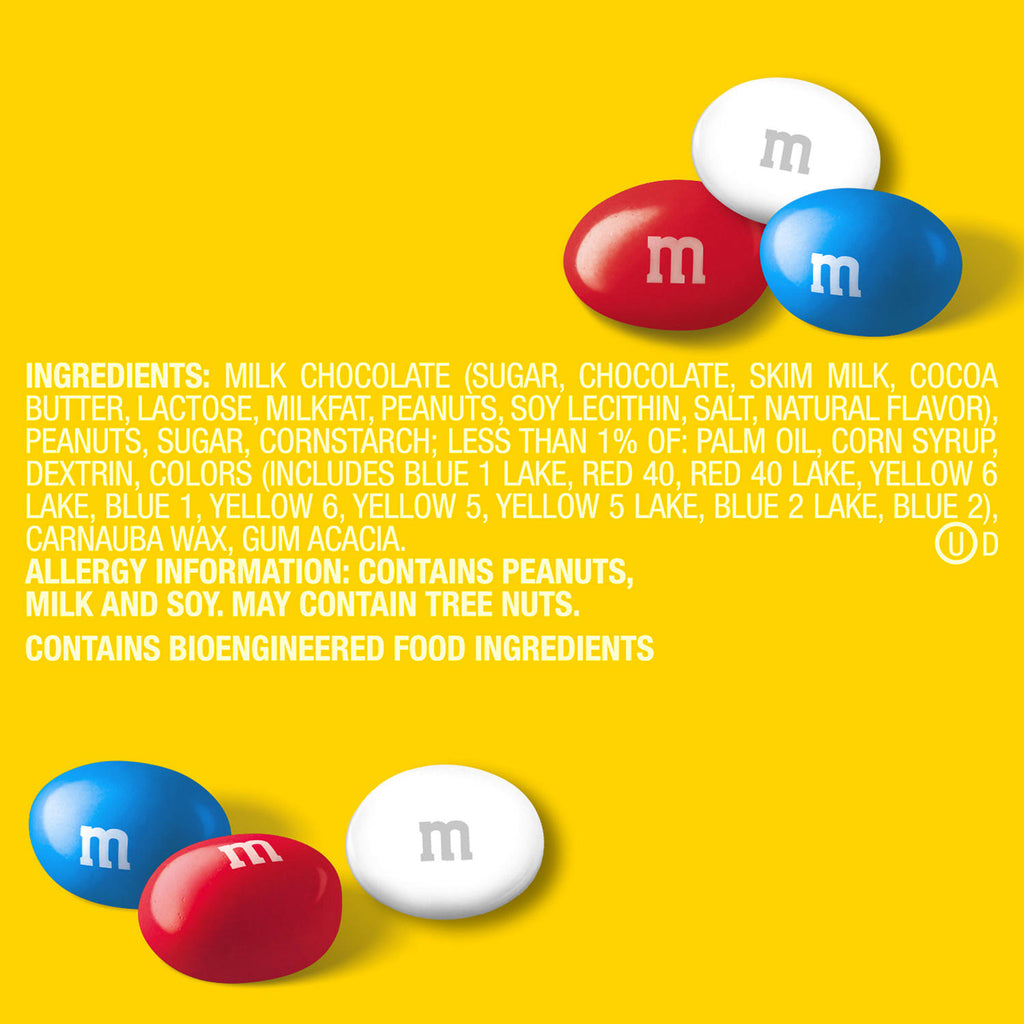 M&M'S Peanut Red, White and Blue Milk Chocolate Bulk Candy Jar (62 oz.)
