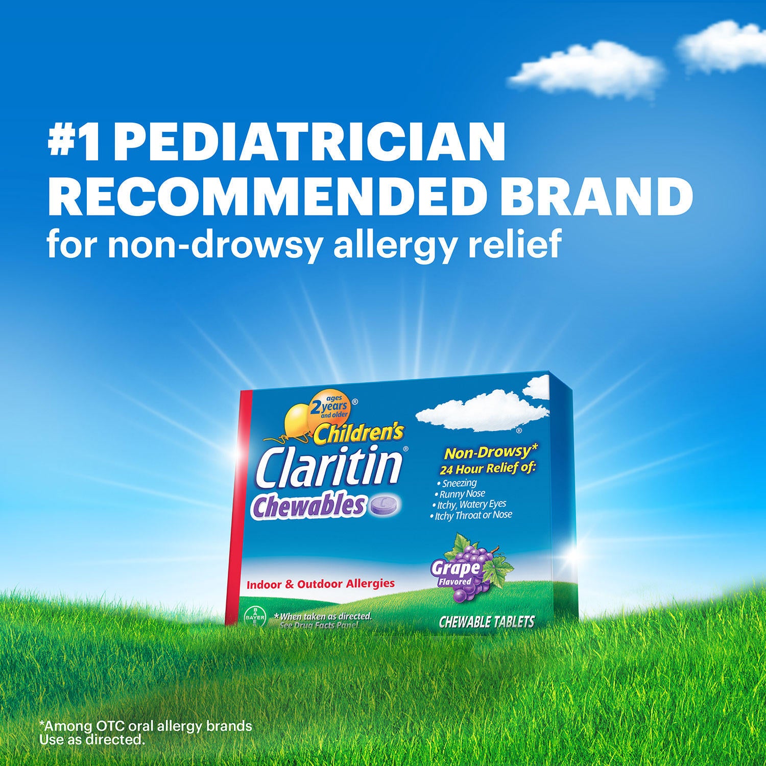 Children's Claritin Non-Drowsy 5mg. Chewable Tablets, Grape (2 pk., 40 ct./pk.)