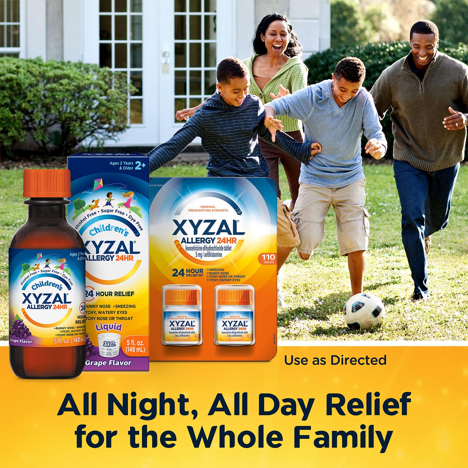 Xyzal Children's Allergy 24HR Oral Solution, Grape (3 pk., 5 fl. oz./pk.)