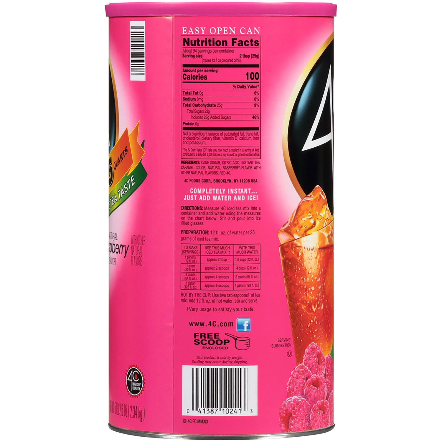 4C 35 QT Raspberry Iced Tea Mix (82.6 oz.)