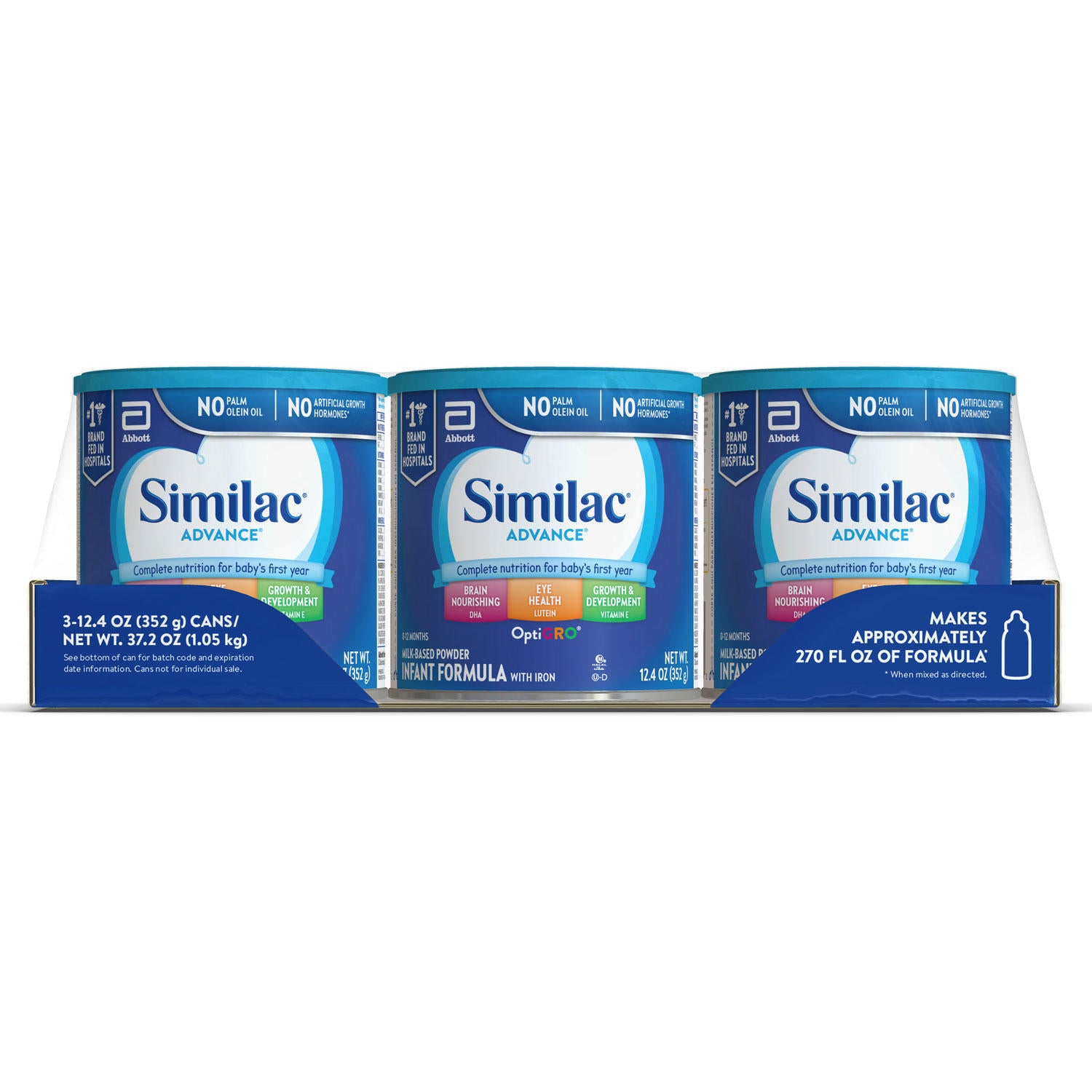 Similac Advance Infant Formula with Iron (12.4 oz., 3 ct.)