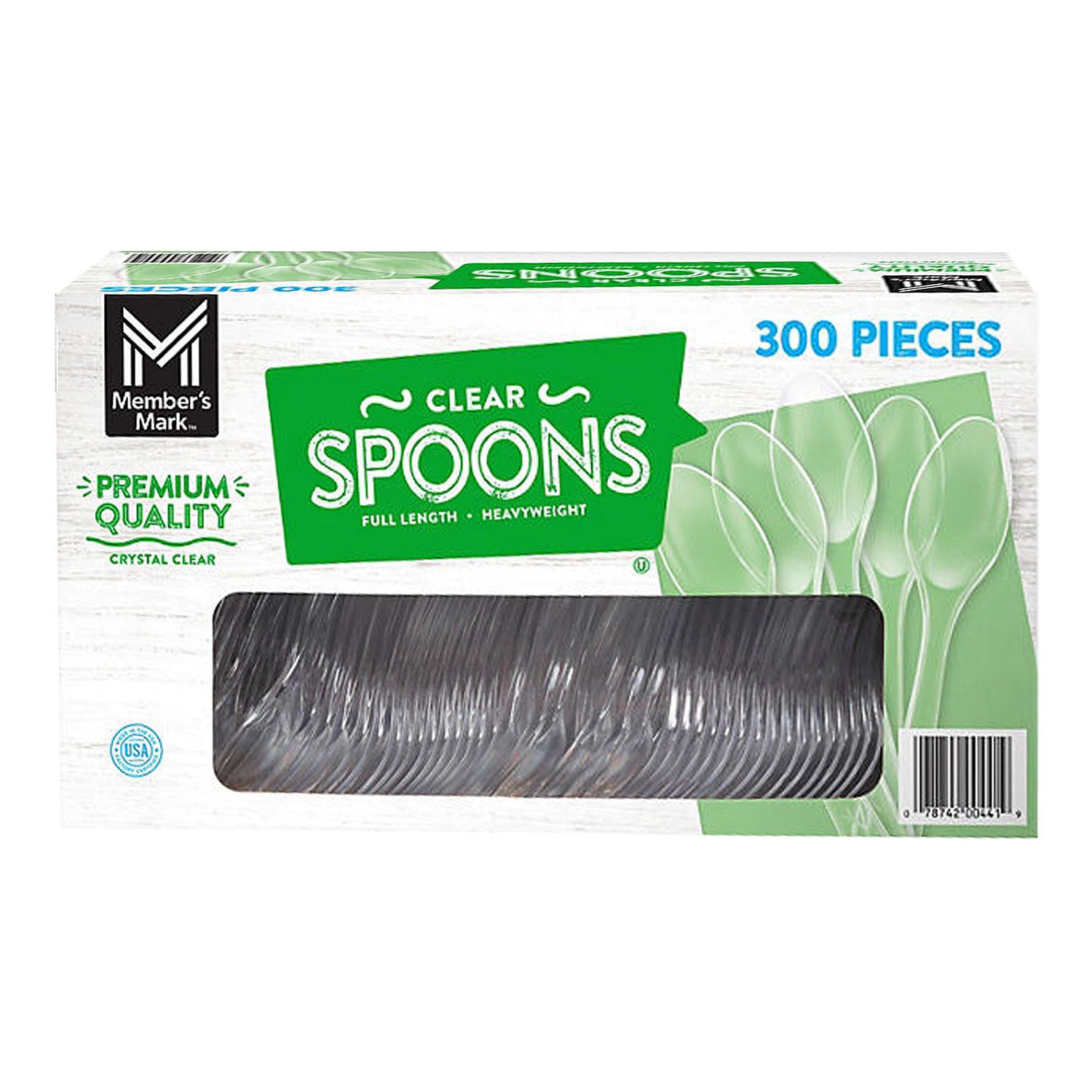 Member's Mark Clear Plastic Spoons, Heavyweight (300 ct.)