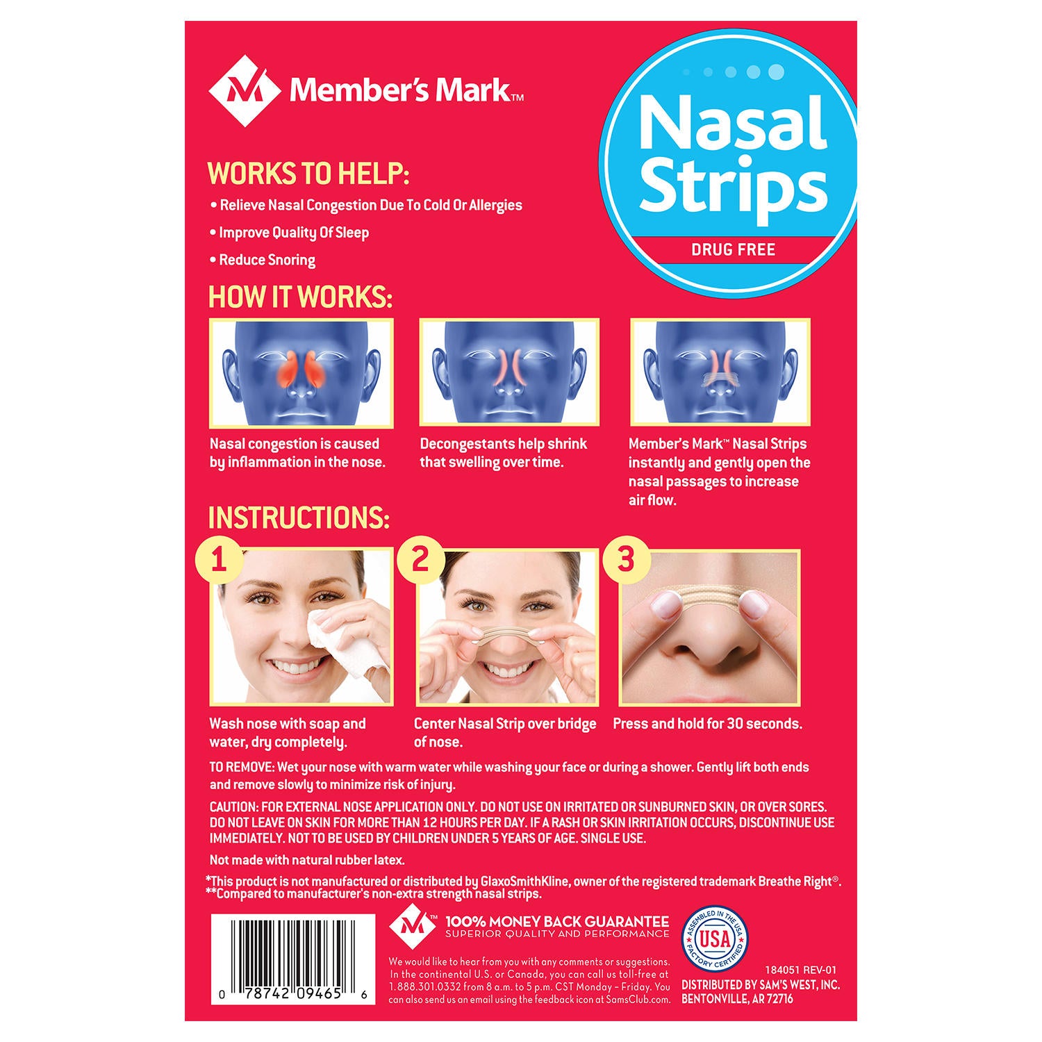 Member's Mark Extra Strength Nasal Strips, Tan (44 ct.)