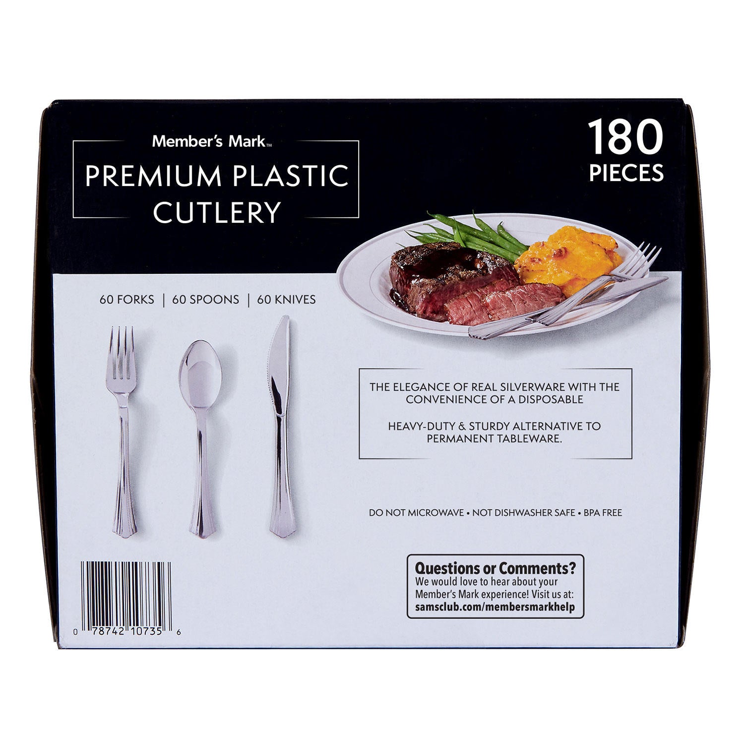 Member's Mark Premium Silver-Look Cutlery Combo (180 ct.)
