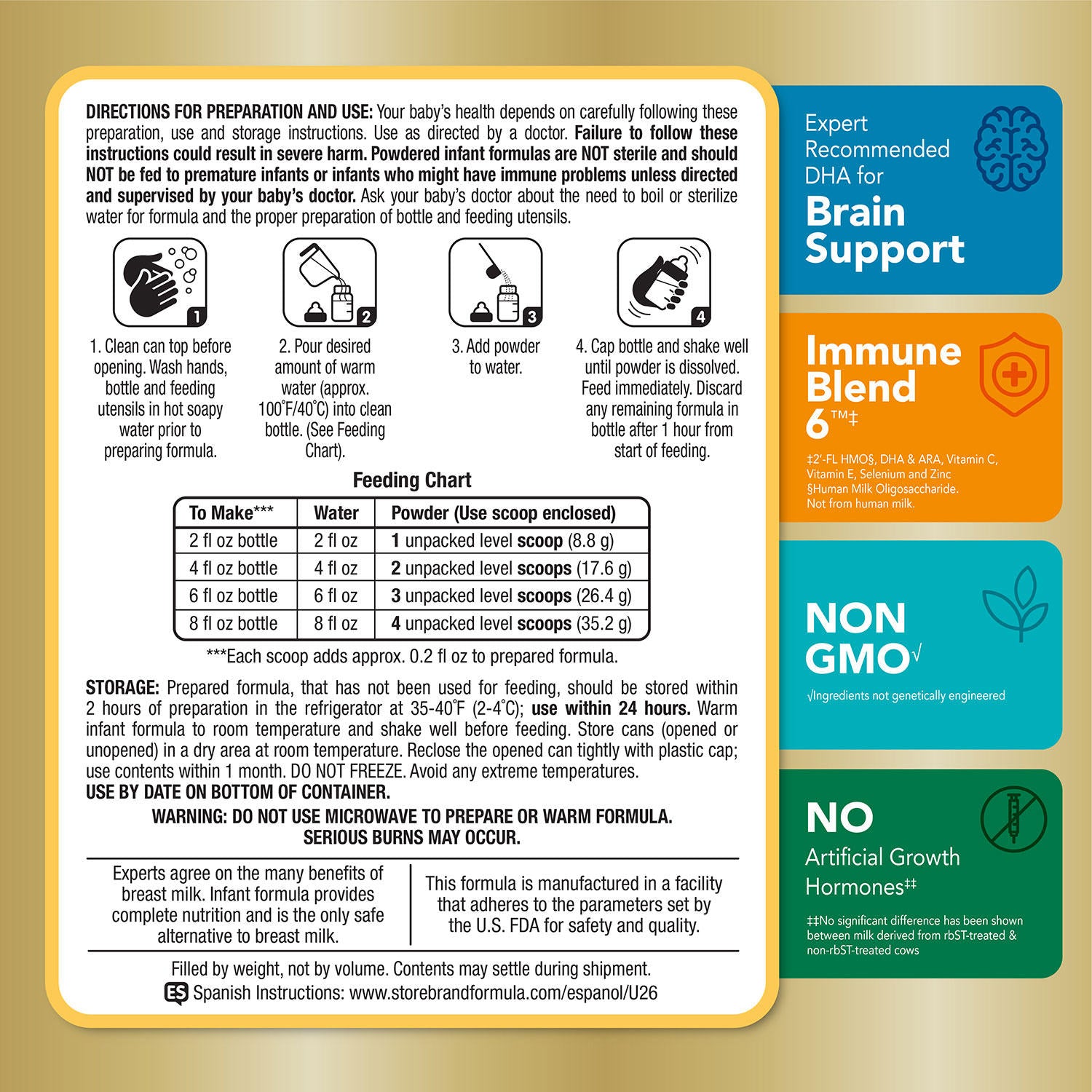 Member's Mark Infant Premium Baby Milk-Based Formula Powder with Iron, Immune Blend (48 oz.)