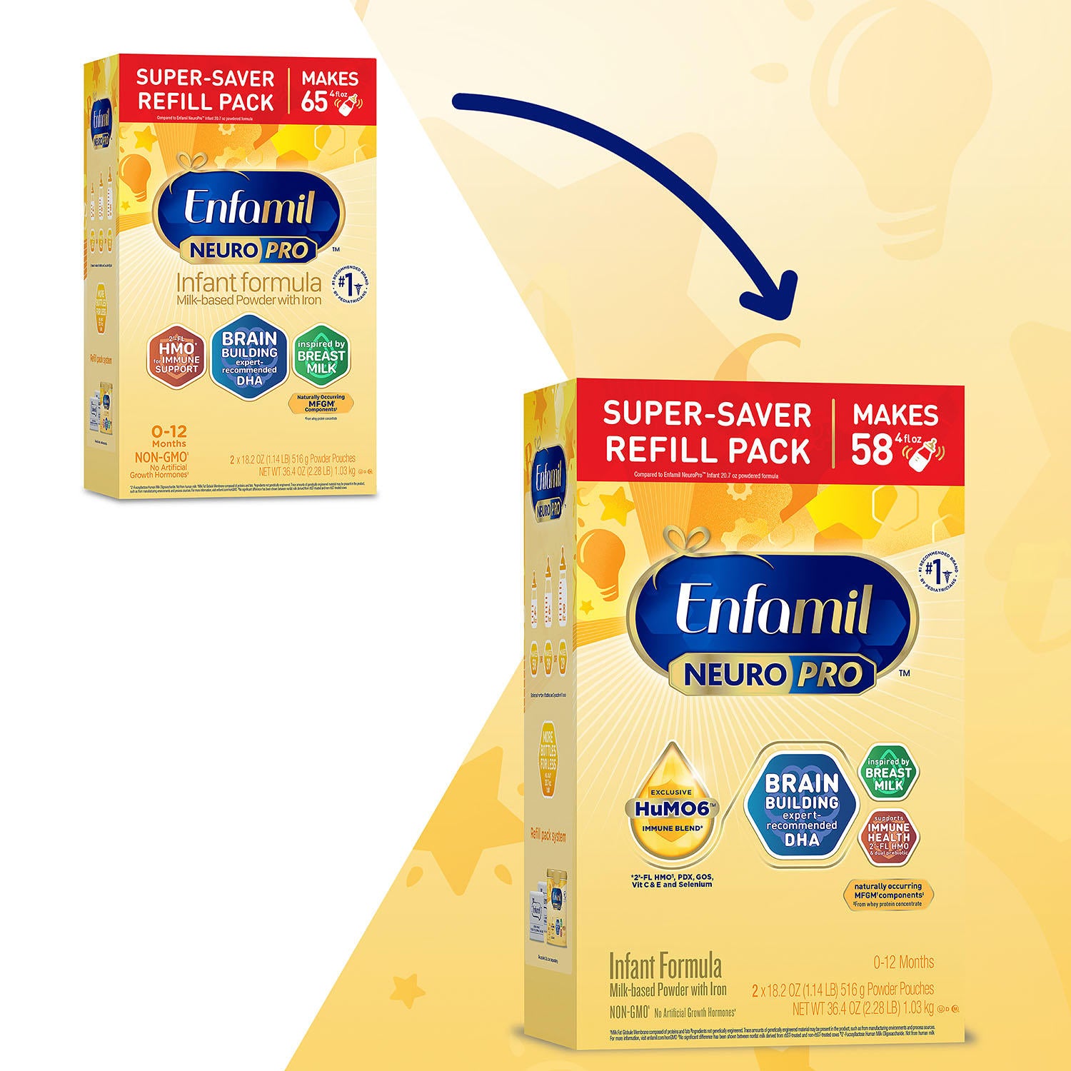 Enfamil NeuroPro Infant Formula, Milk-Based Powder with Iron (36.4 oz., 4 pk.)