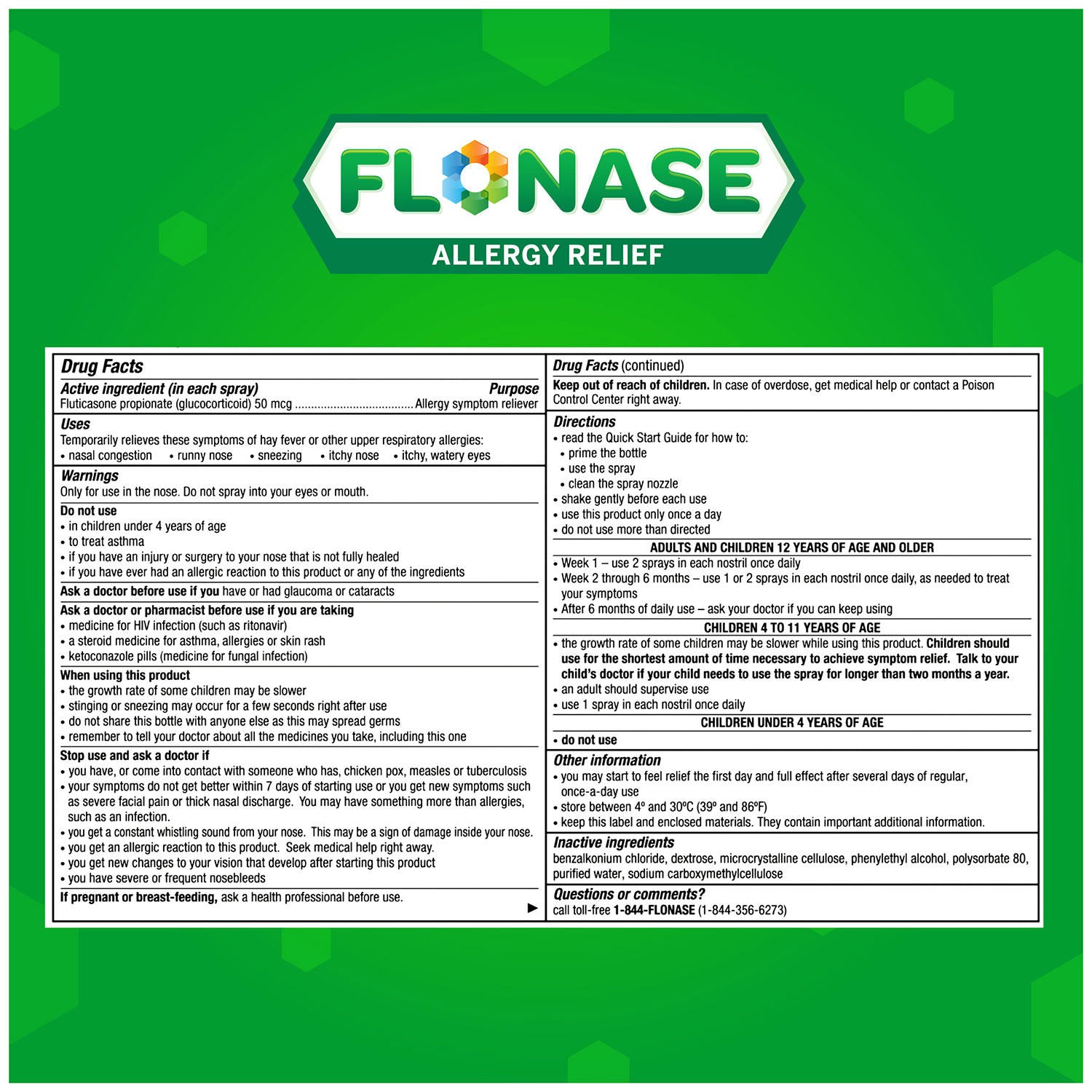 Flonase Allergy Relief Nasal Spray (144 sprays per bottle, 3 ct.)