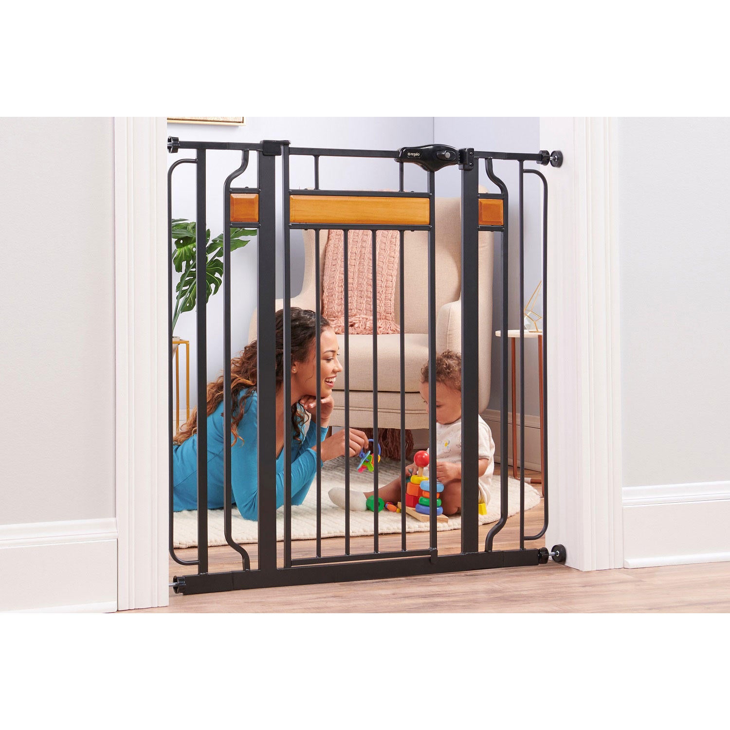 Regalo Home Accents Extra Tall Designer Baby Gate, Adjustable 29" -35"