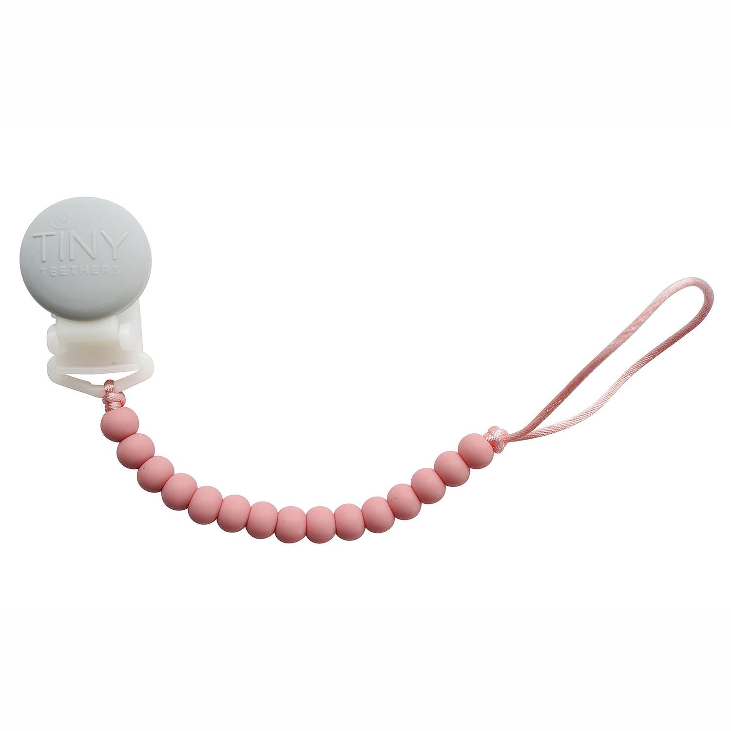 Tiny Teethers Designs Silicone and Beech Teething Rattle and Pacifier Clip (Choose Your Color)