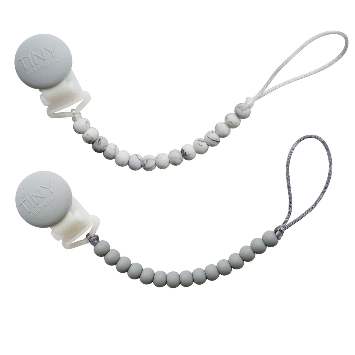 Tiny Teethers Designs Signature Silicone Beaded Pacifier Clip and Teether, 2 pk.