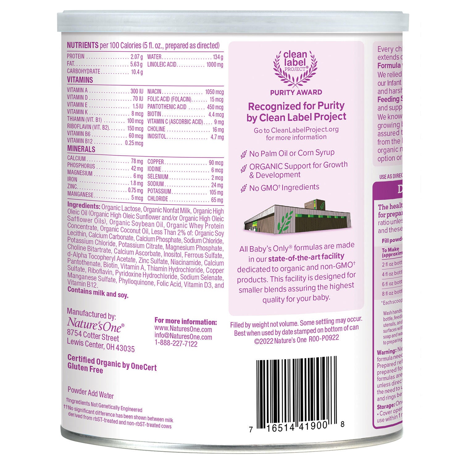 Baby's Only Organic Premium Infant Formula (31.75 oz.)