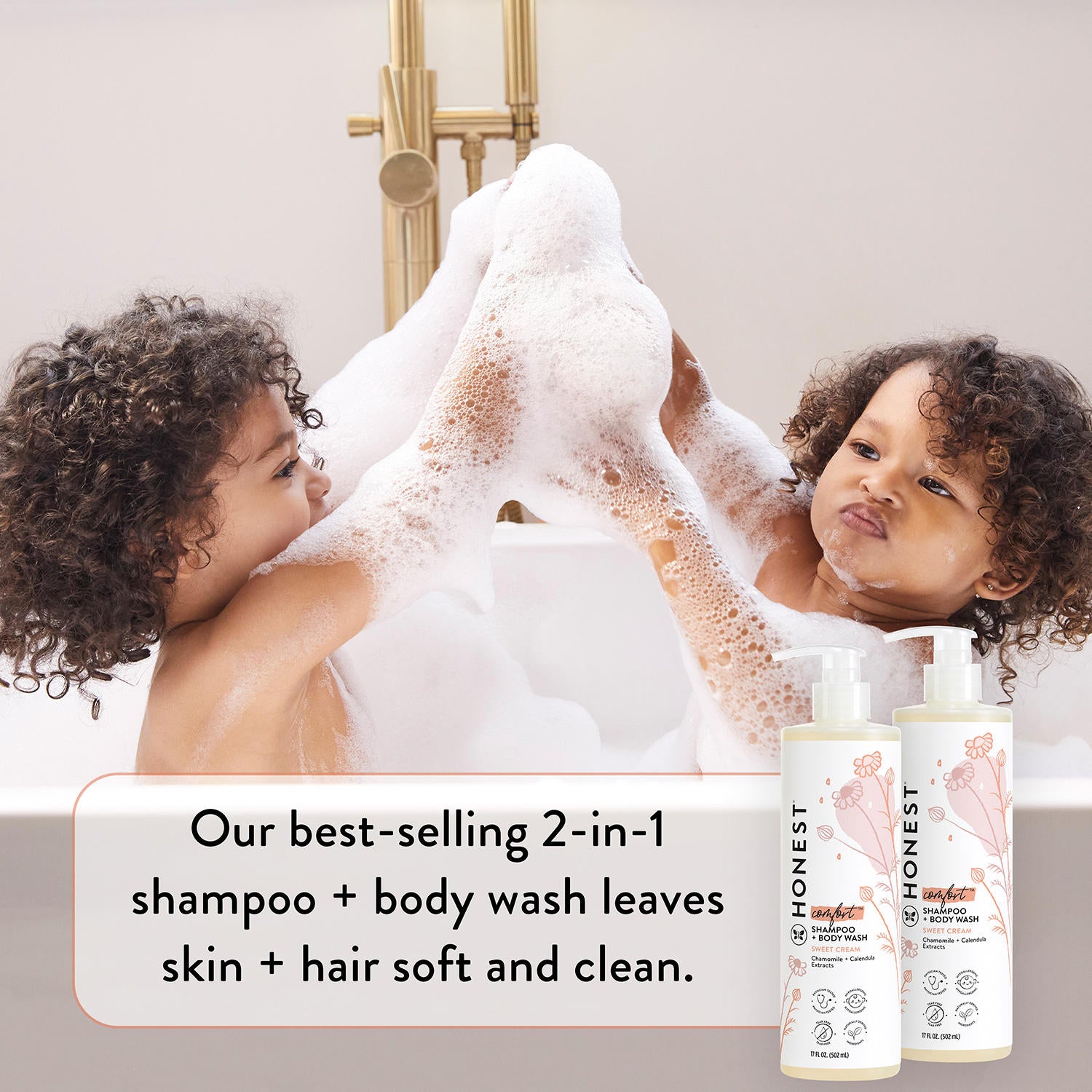 The Honest Company Comfort Sweet Cream Shampoo & Body Wash (17 fl. oz., 2 pk.)