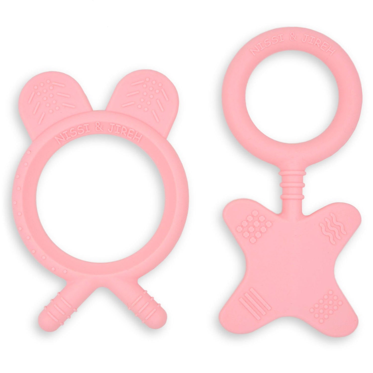 NISSI & JIREH Silicone Teether Set, Pink