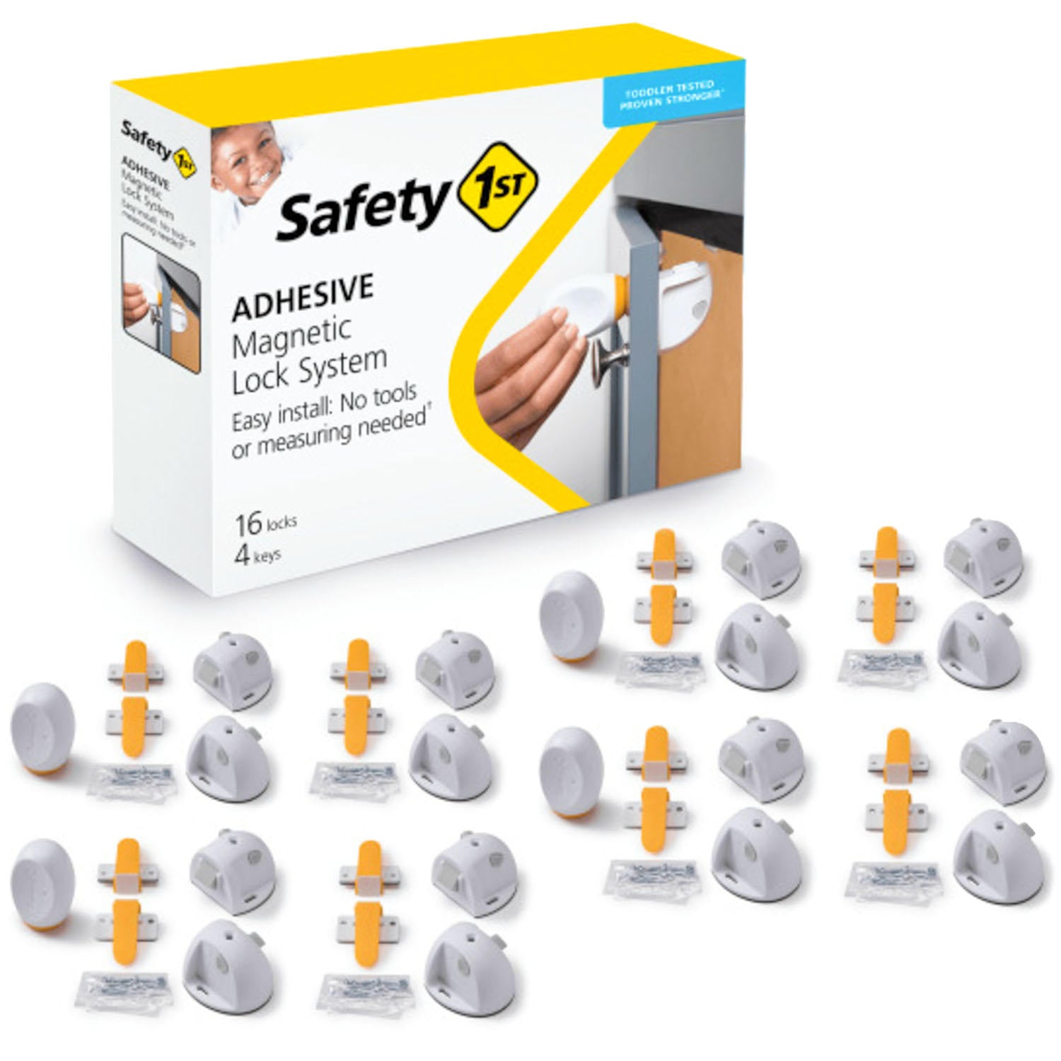 Safety 1st Adhesive Magnetic Lock System, White (16 pk.)