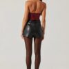 ASTR Wine Sequin Halter Top Small Crossover Neck Sparkly Party Top