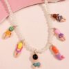 Colorful Y2K Beaded Pearl Necklace - Quirky Cartoon Character Pendant Jewelry