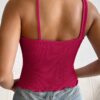 Privé Hot Pink Crisscross Front Top XS Asymmetrical Backless Ribbed