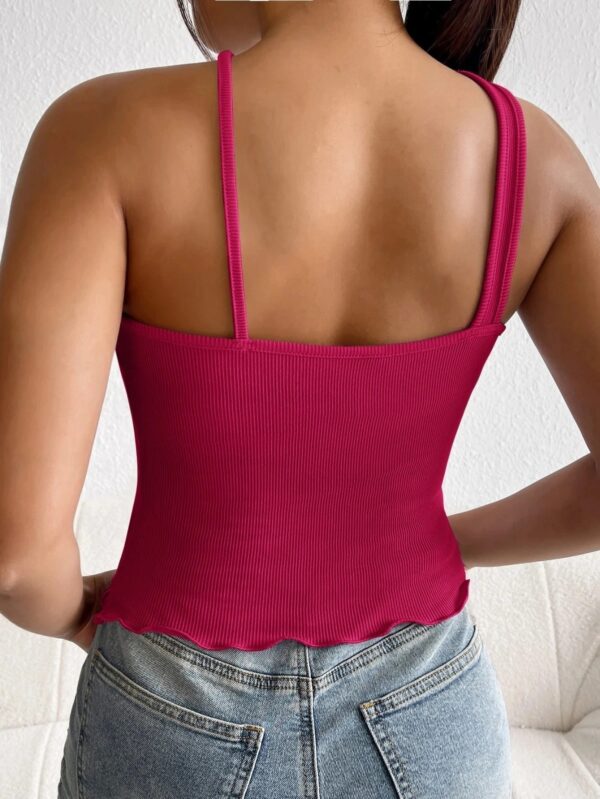 Privé Hot Pink Crisscross Front Top XS Asymmetrical Backless Ribbed