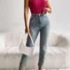 Privé Hot Pink Crisscross Front Top XS Asymmetrical Backless Ribbed