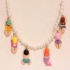 Colorful Y2K Beaded Pearl Necklace - Quirky Cartoon Character Pendant Jewelry
