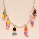 Colorful Y2K Beaded Pearl Necklace - Quirky Cartoon Character Pendant Jewelry