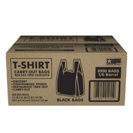 09e96218-6eb0-4ba8-897e-6f492d021632.907123361963339361f070acb28960b9.jpeg Husky Black T-Shirt Carryout Bags, 11.5" x 6.5" x 22" 1000 Count