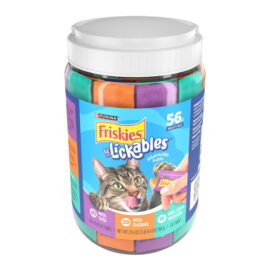 0d3fe891-b2bd-438e-95aa-961bf9610b15.bb57fc24400296700e9fa2f3b9c5c7b7.jpeg Purina Friskies lil’ Lickables With Chicken, Tuna or Ocean Whitefish Variety Pack Lickable Cat Treat – 56 Count Pouches