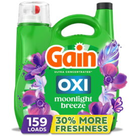 148af0c5-1255-463f-ad51-153d41bd9ba6.451f30b215bc887aeaed3b286a7af2da.jpeg Gain + Oxi Liquid Laundry Detergent, Moonlight Breeze – 159 Loads, 170 fl. oz