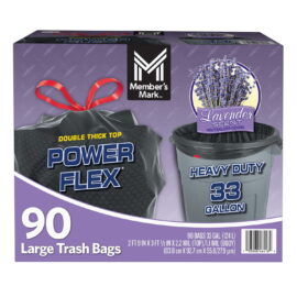 1939575d-057d-4755-8775-52aee806acbf.bf2f676d38ca38c462bda9ec8889cd0e.jpeg Member's Mark Power Flex 33 Gallon Trash Bags, Lavender – 90 Count