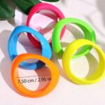 🌈✨ Colorful Fluorescent Acrylic Bangle Bracelet Set – 5 Piece Collection