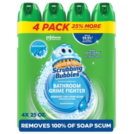 Scrubbing Bubbles Bathroom Cleaner, Rainshower – 4 Count, 100 oz