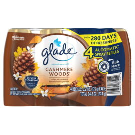 Glade Automatic Spray Air Freshener Refills, Cashmere Woods – 4 Count
