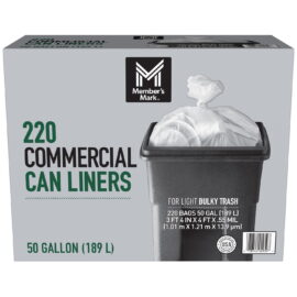 21817840-5d7c-4140-94ee-9412ccab93b3.c10e747d64519b7f437391aeb9166036.jpeg Member's Mark 50-Gallon Commercial Can Liners – 220 Count