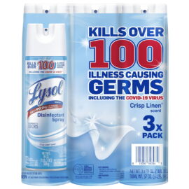Lysol Disinfectant Spray, Crisp Linen 19 oz – 3 Pack