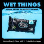 DUDE WIPES XL Fragrance Free Flushable Wet Wipes | 8 Packs of 50 (400 Total)