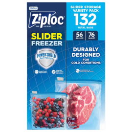 Ziploc Slider Freezer Bags, Variety Pack – 132 Count