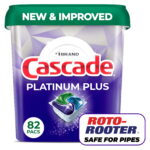 Cascade Platinum Plus ActionPacs Dishwasher Detergent Pacs, Fresh – 82 Count