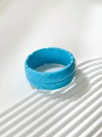 💖🧡💙 3-Piece Candy Color Floral Resin Bangle Bracelet Set