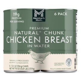 Premium Chunk Chicken Breast in Water 12.5 oz Cans, Pack of 6