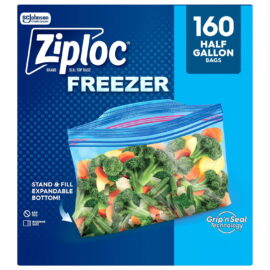 Ziploc Half Gallon Freezer Bags – 160 Count