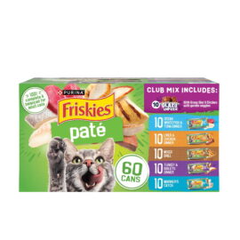 39a838da-6148-4204-ad6e-9160ecfe5564.84ae836288f1359b63a02b442bee5e85.jpeg Purina Friskies Pate Wet Cat Food Variety Pack with Glaz’d and Infuz’d and Friskies Pate – 60 Count, 5.5 oz Cans