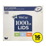 WinCup Lids with Drink Thru Tear Back and Straw Slot, 16 Series, White – 12 oz-20 oz, 1000 Count
