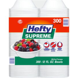 Hefty Supreme Heavyweight Foam Bowls – 12 oz, 300 Count