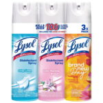 LYSOL Disinfecting Spray, Crisp Linen, Early Morning Breeze, & Mango Hibiscus – 3 Pack 19 oz each